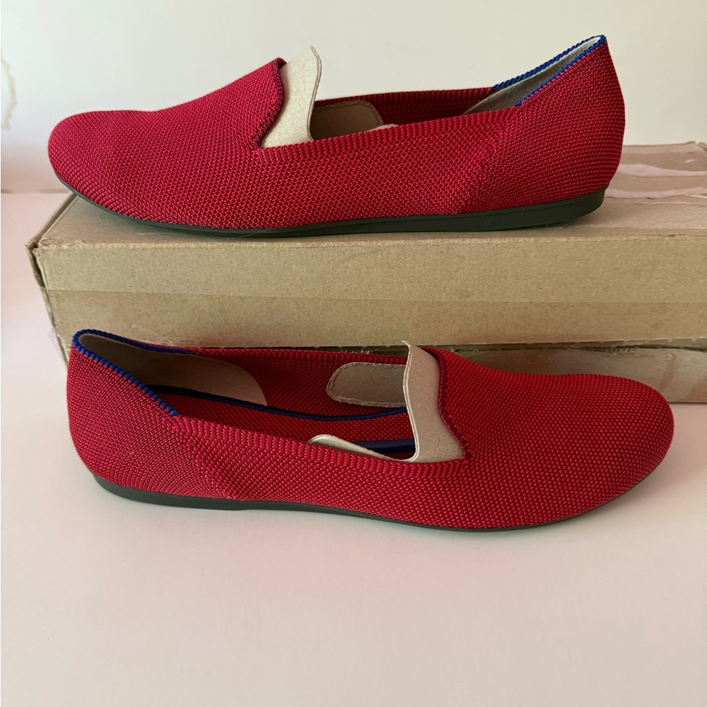 Rothy's Dark Red Knit Loafers Women’s 9 New In Box